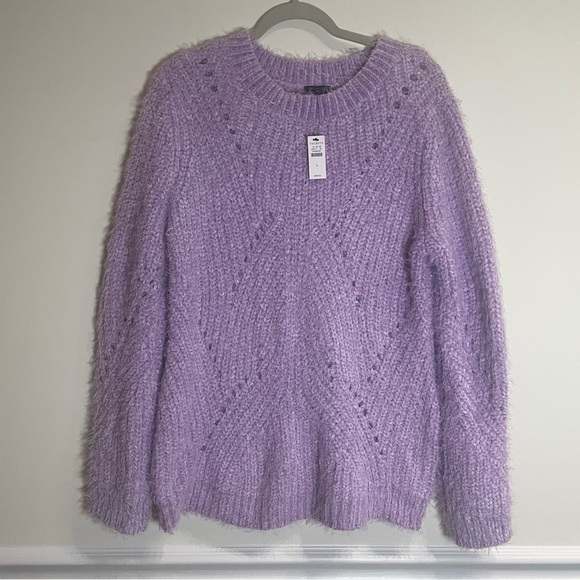 Talbots Chenille Crewneck Sweater in Lavender Mist - NWT - Size Large - Picture 4 of 7
